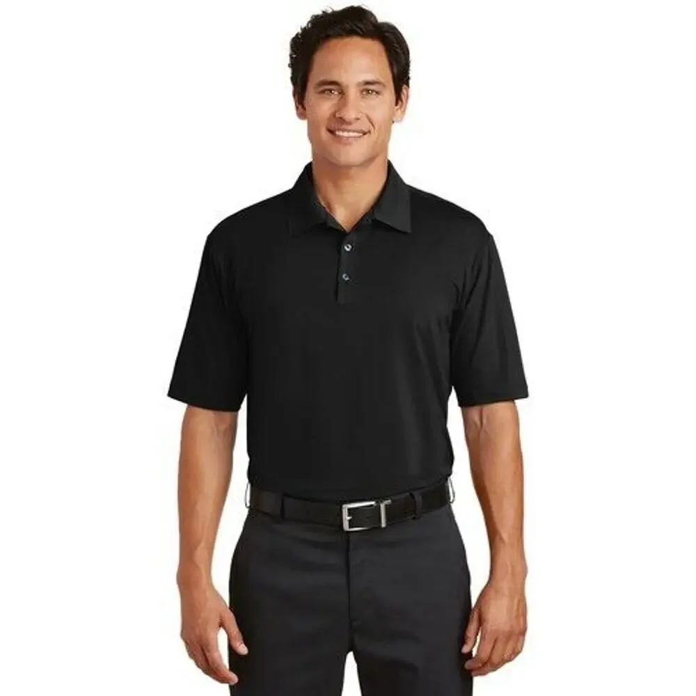 Nike Polo Shirt Mens L Large‎ Black Elite Series Ottoman Bonded Performance Golf